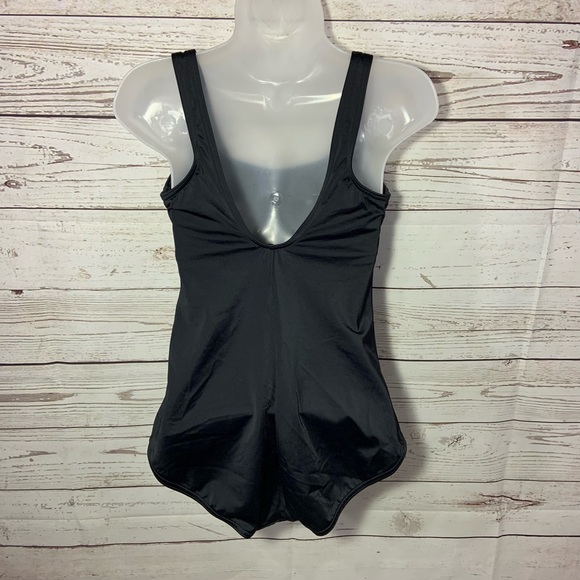 Lands End Black One Piece Bathing Suit Sz 10 - Picture 2 of 5